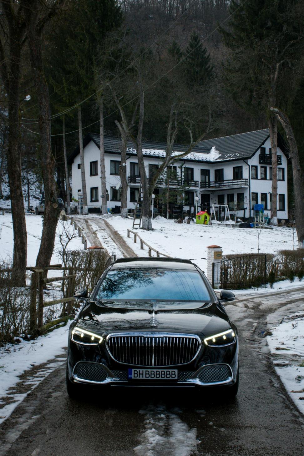 Luxury vehicle in winter conditions
